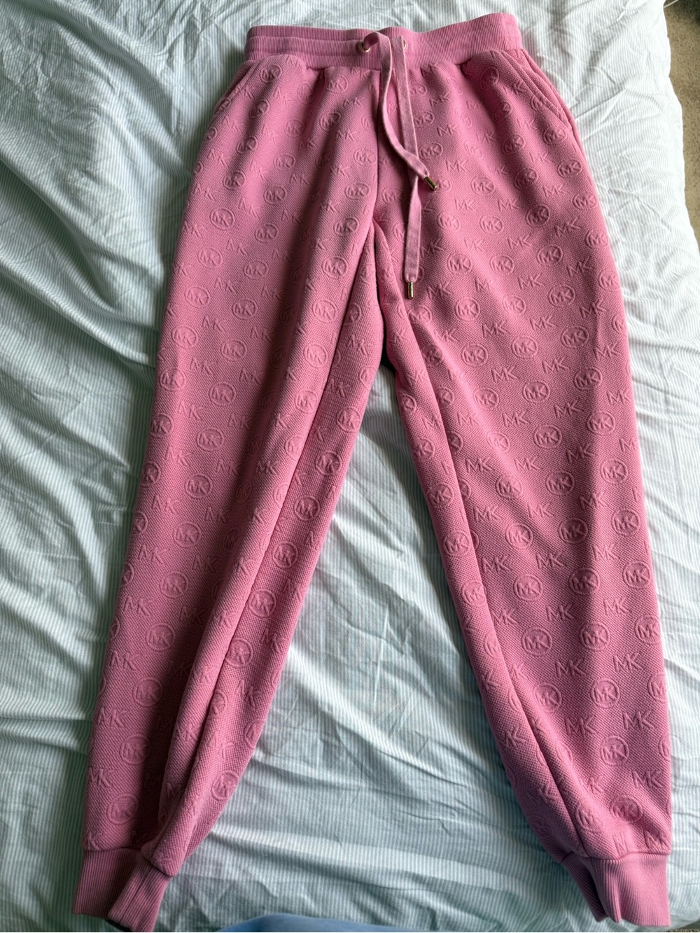 Michael Kors Girls' Pink Embossed Logo Jogger Sweatpants